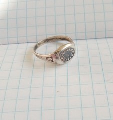 Vintage Ring With niello Sterling Silver 925 star USSR time Women Jewelry size 8