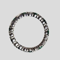 Eternity Band Size 6.5 Clear And Green Stones