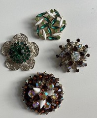 Vintage Jewelry Lot Brooches Crystal Rhinestones 1950-1960’e