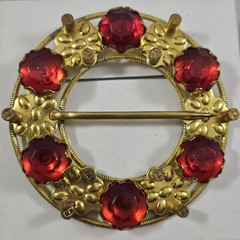 Big Latvia Brooch Sakta Tautas Terps Latvija Dress Red Stones Medieval Viking