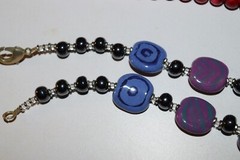 Vintage to now lot of 2 stone glass plastic metal beaded chain necklaces