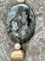 GENUINE PEARL NECKLACE Chunky Gemstone Labradorite & Baroque Pearl Artisan OOAK