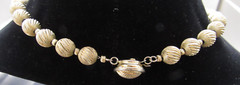 Vintage Francois 16″ Ball Beaded Light Gold Tone Choker Necklace (JN-26)