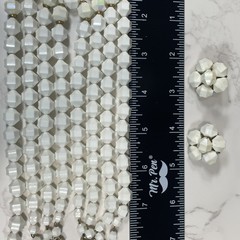 West Germany Lucite White Aurora Borealis Beads Necklace & Clip on Earrings