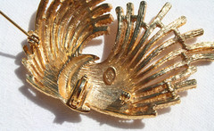 Vtg Premier Brooch Wheat Spray Signed Pin Gold Tone 2 1/4″