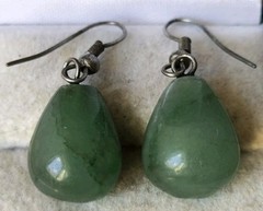 RARE Elegant Nephritis stone Vintage Jewelry Earrings