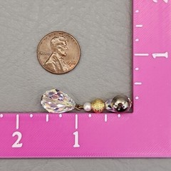 Vintage Glass Earrings Dangle AB Teardrop Faceted Drop 1.5″