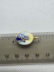 19k 800 PORTUGUESE ENAMEL GOLD MARY TEREZINHA SO JESUS RELIGIOUS MEDAL PENDANT