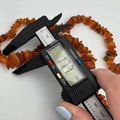 Vintage Natural Baltic Amber Chunky Chip Necklace Graduated Cognac Honey 30in