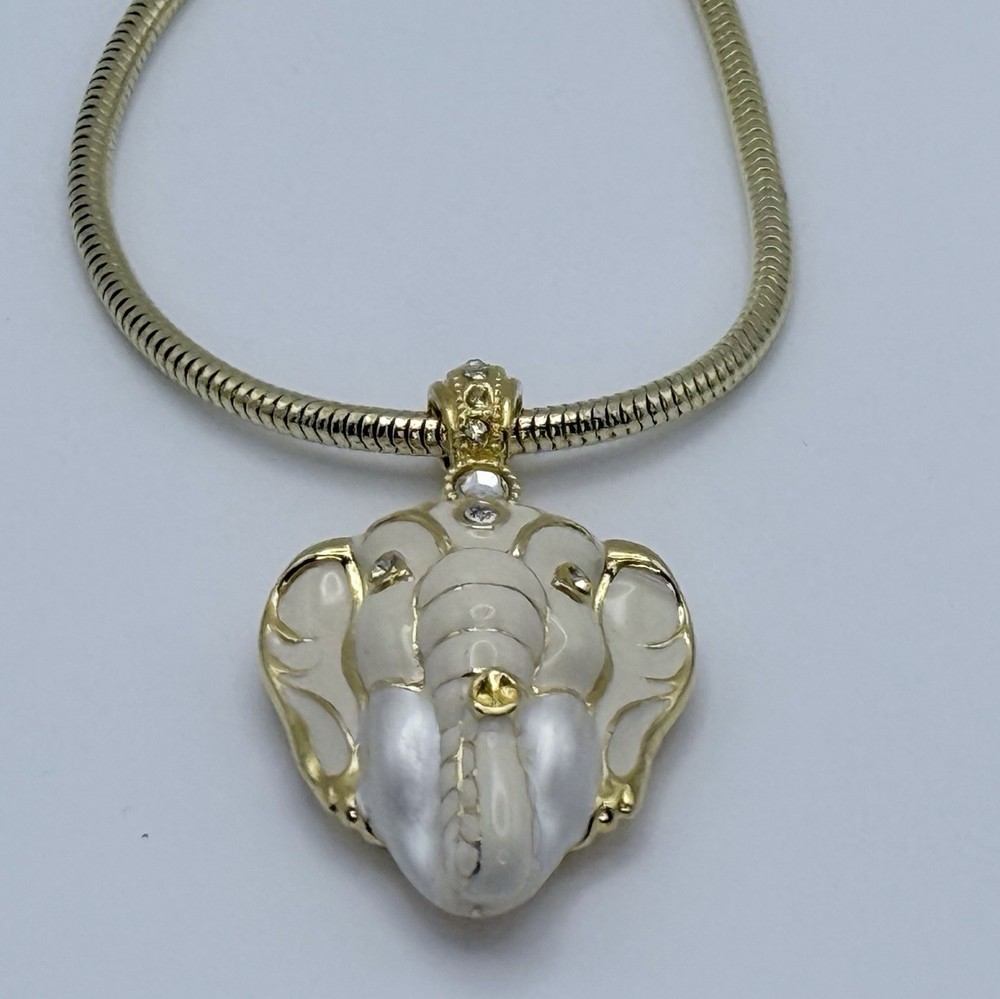 Edgar Berebi Elephant Locket Maharaja Pendant Necklace w/ Chain 1997 Vintage COA