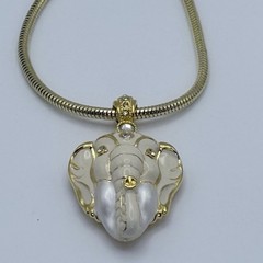 Edgar Berebi Elephant Locket Maharaja Pendant Necklace w/ Chain 1997 Vintage COA