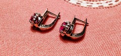 Vintage Corundum Earrings Silver 925 Women’s Jewelry, made in USSR