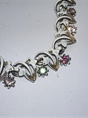 RARE Arthur Pepper ART SIGNED Rhinestone 14.5″ Necklace Enamel W/ Clip Earrings