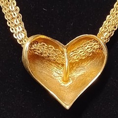 Heart Shape Pendant Necklace Multiple Chain Adjustable Brass Style Metal