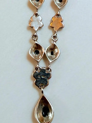 Vintage Black Onyx and Marcasite Sterling Silver Necklace