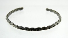 Southwestern Unmarked Sterling Silver Sun Rays Motif Cuff Bracelet 6.75 In 9.3g