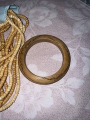 Vintage Boho Tribal Style Necklace Stack Jewelry Lot Wood Beads, Bracelet