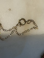 Vintage Marked 1/20 14k GF Gold Filled Necklace W Opal Pendant 16” Chain 1.15g