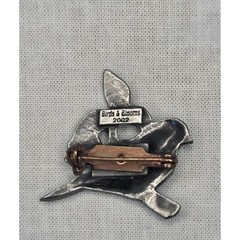Vintage Birds & Blooms Pewter Pin Set Noahs Ark Watering Can Bird Brooches 3pc