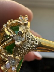 Vintage Domed Cocktail Ring with Adjustable Band Patent Number Stamped Inside