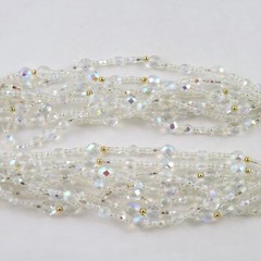 Vintage Kenneth Lane Necklace Crystal Bead Multi Strand Torsade 18″