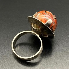 Vintage Modernist Bloodstone Sterling Silver Ring Size 5.25