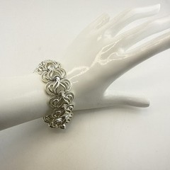 Vintage Coro Bracelet Silver Tone Scroll Open Work Link 1950s MCM Botanical