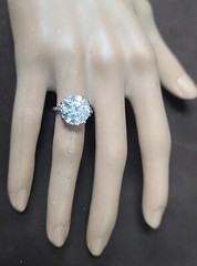 6.02ct 14k White Gold Vintage Engagement Ring Lab Grown Simulate Diamond
