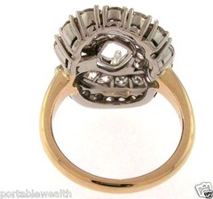 3.50ct Antique Vintage Art Deco Diamond Ring Platinum 14k Yellow Gold
