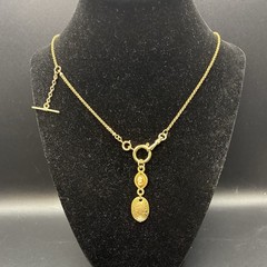 Vintage 12k Gold Filled Pocket Watch Chain FOB, Dog Clip, T-Bar, O-Ring, Cameo