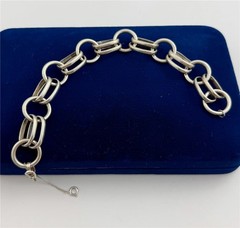 Taxco Mexico 925 Sterling Silver Chunky Links 38.4 grams Bracelet 8.5″ Long