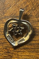 Vintage 925 Sterling Heart Diamond & Sapphire Pendant
