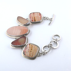 925 Silver 5 Large Multi Stone Chain Bracelet – Gorgeous