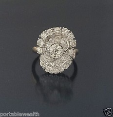 3.50ct Antique Vintage Art Deco Diamond Ring Platinum 14k Yellow Gold