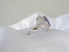 Sterling Silver 925 Simulated Tanzanite Large Ross Simons Ring Size 6