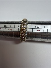 Vintage 10k 2 Row Tension Set Champagne Diamond Ring Size 8