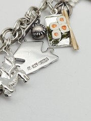 Ross Simons Jezlaine SU Sterling Silver Young Girls Stacked Charm Bracelet 8″