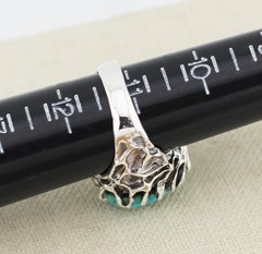 Vintage Hundred Sterling Silver Turquoise Ring Size 11.25