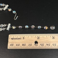 Vintage Art Deco Aurora Borealis 2 Strand Necklace, 14 Inch w/ 3 Inch Extender
