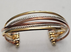 Vintage Sterling Silver Solid Copper Brass Couture Cuff Bracelet