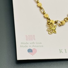Kristen Kesho 18kt Gold Plated Sterling Silver Kids Charm Bracelet 6” Made USA