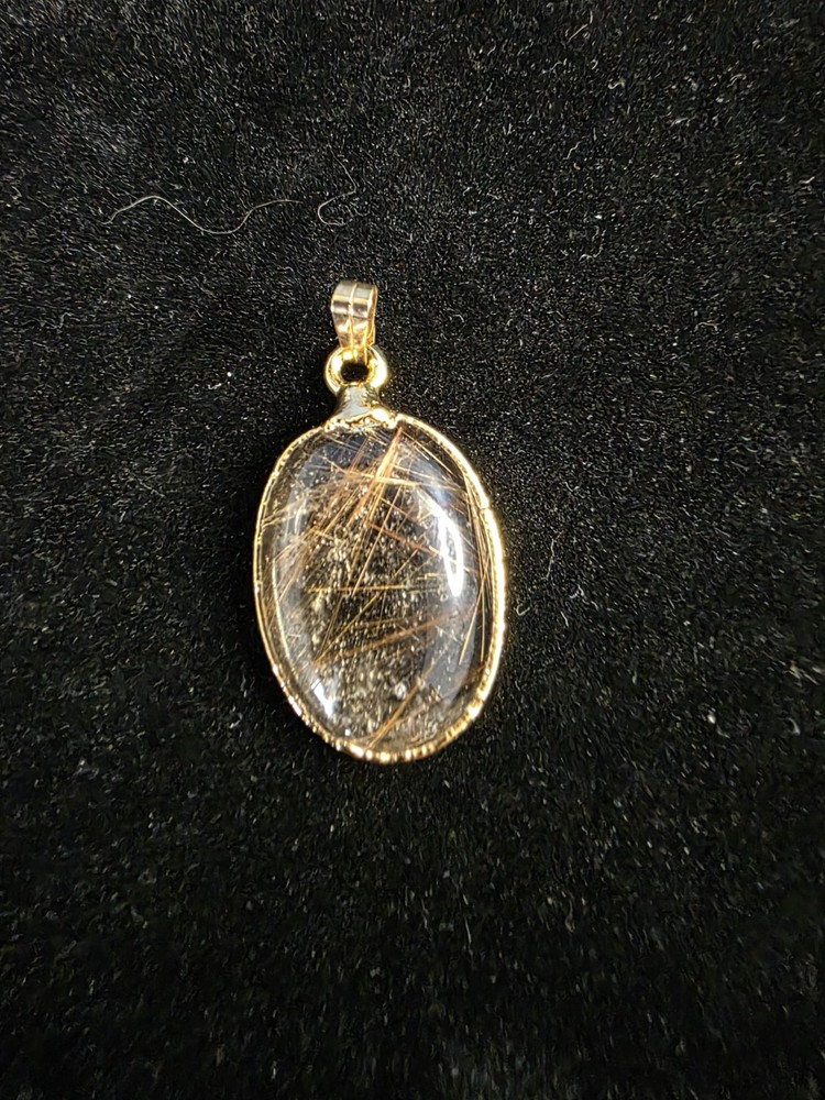 Vintage Rutilated Red Copper Quartz Pendant