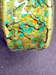 Vintage Matisse Renoir Green Enamel Copper Hinged Bracelet ~ FREE Shipping
