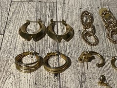 Vintage 1980s 2000s Lot Gold Tone Pierced Earrings Faux Pearl Love Knot
