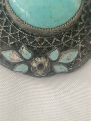 Vintage Pendant Filigree Silver Ornate Teardrop European Jewelry no Ring J2