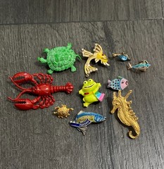 10 Vintage Water/Sea/Lake/Pond Animal Brooch Pin Lot Of 10