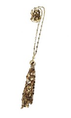 Karizia Italy 18k GP 925 Silver Valentino Gold Lariat Tassel Necklace