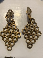 Beautiful Vintage Brass Necklace And Earrings