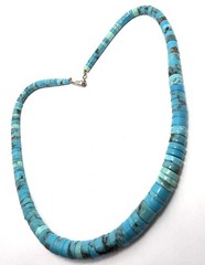 Heishi Turquoise graduated sterling silver Native American vintage necklace