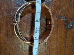 Vintage 1950s Matisse Renoir Copper & Enamel Hinged Bracelet Red White *READ*